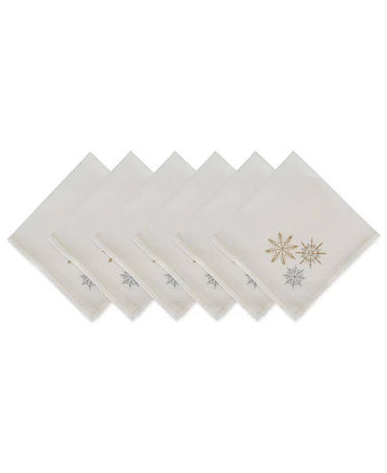 Салфетки столовые Design Imports Sparkle Snowflakes, набор 6 шт