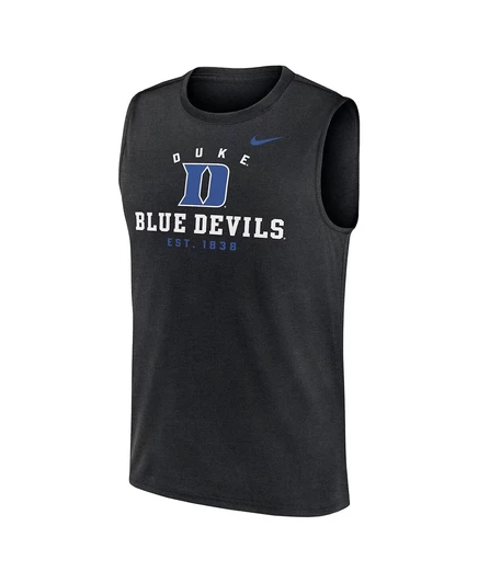 Мужская майка для тренировки мышц Nike Black Duke Blue Devils Prime Time Legend Lock Up Performance black
