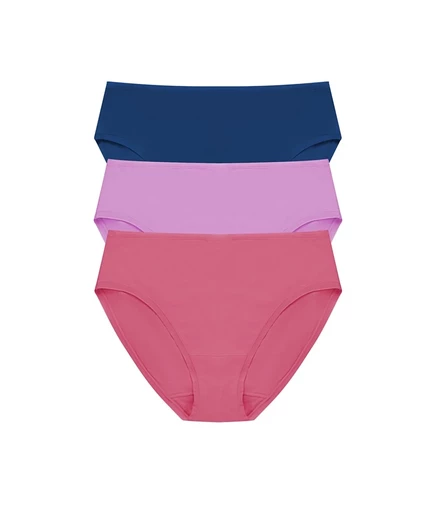 Natori Women's 3-Pack. Bliss Bare Cotton Hipster Underwear 774346MP blue