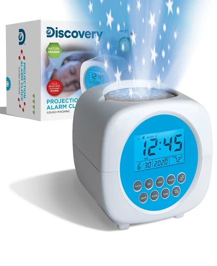 Проекционный будильник Discovery Kids со звуком, белый