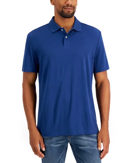 Мужская поло Alfani Regular-Fit из хлопка Supima, синяя