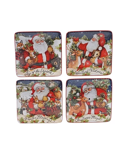 Тарелки Certified International Santa, канапе, цветные