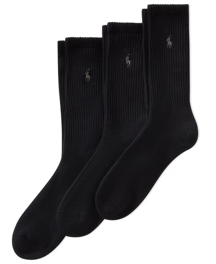 Мужские классические носки Polo Ralph Lauren 3 шт., черные