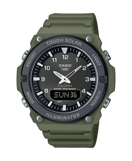 Мужские аналоговые часы Casio из зеленой смолы, 52,5 мм