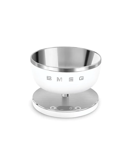 Кухонные весы Smeg Contemporary KSC01WHMWW с нержавеющей чашей, белые