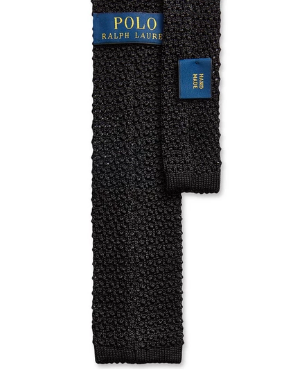 Мужской вязаный шелковый галстук Polo Ralph Lauren, черный