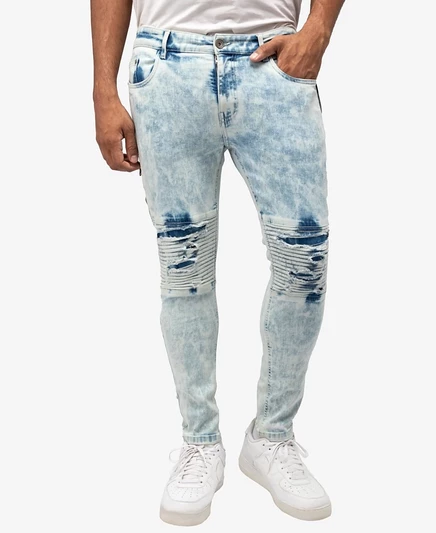 Мужские джинсы X-Ray RAW X Skinny Flex Moto, синие