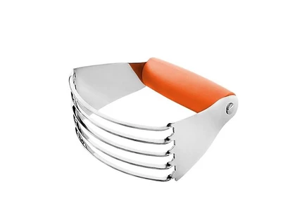 Zulay Kitchen Stainless Steel Dough Blender Pastry Cutter Heavy Duty Blades orange