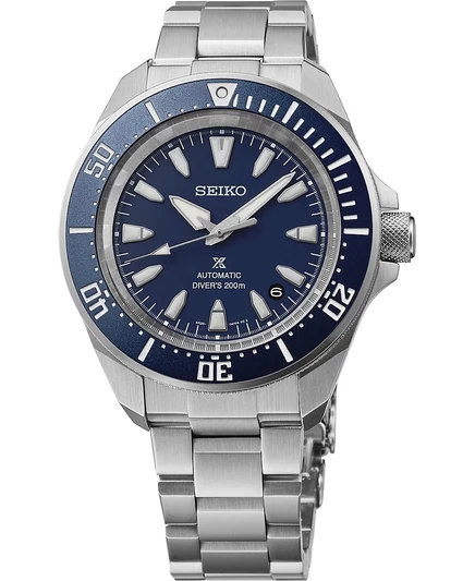 Мужские часы Seiko Prospex Diver с серебряным браслетом из нержавеющей стали, 41,7 мм, синие