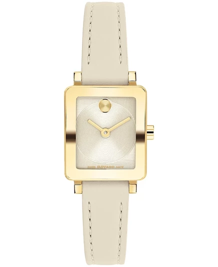 Женские часы Movado Bold Evolution 2.0 Mini Tank из швейцарской кварцевой кожи с мелом, 20x23 мм, белые