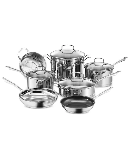 Серия Cuisinart Pro из нержавеющей стали, 11 шт. Набор посуды без цвета