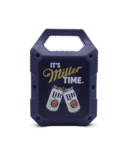 Портативная колонка Miller Lite Mini Party с подсветкой и FM, синяя