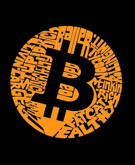 Мужская футболка LA Pop Art с надписью Bitcoin Premium Word Art от LA Pop Art black
