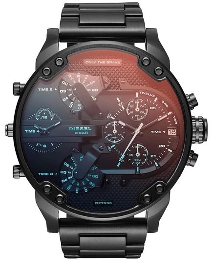 Мужские часы Diesel Mr. Daddy 2.0 Black с браслетом из нержавеющей стали 57mm DZ7395 black