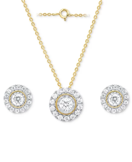 Набор украшений Forever Grown Diamonds 1 кт, позолота, желтый