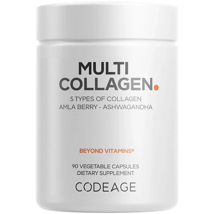 БАД Codeage Multi Collagen 90 капсул, 5 типов коллагена, белая