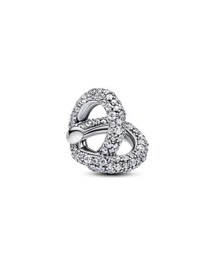 Шарм Pandora Pave Infinity Knot Heart, серебро