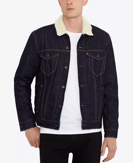  Мужская джинсовая куртка Levi's темно-синего цвета juniper