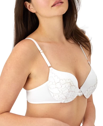 Кружевной бюстгальтер пуш-ап Maidenform Love the Lift из розового золота DM9900 white with rosegold