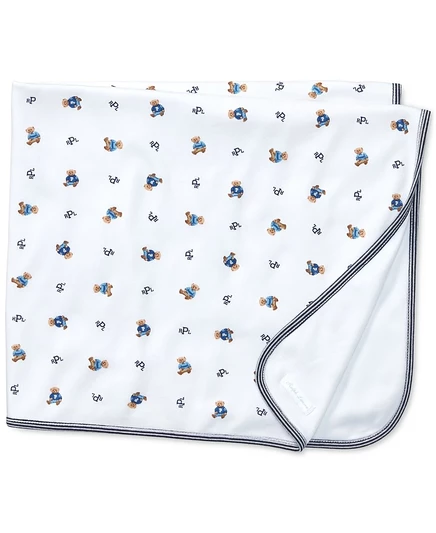 Детский двусторонний плед Polo Ralph Lauren 71×81 см, голубой