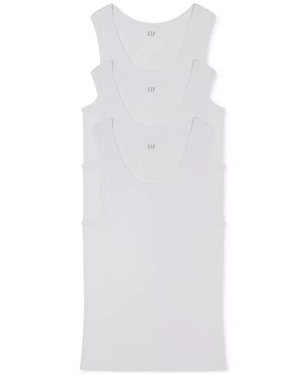 GAP Mens 3-Pk. Хлопковые майки в рубчик. optic white