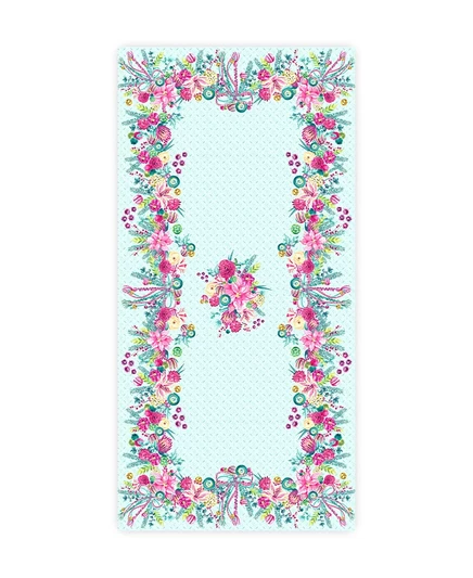 Скатерть Laural Home Boho Christmas, 178×366 см, аква