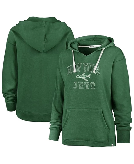 Женская худи 47 Brand Clarity Kennedy New York Jets больших размеров, зеленая