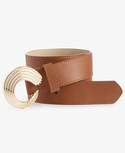 Женский ремень I.N.C. Circle Wave Buckle коричневый
