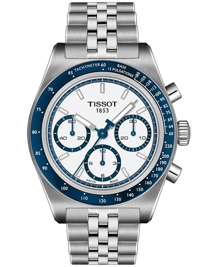 Мужские часы Tissot PR516 автомат хронограф, 41 мм, белые