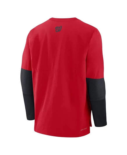 Мужская легкая футболка с длинным рукавом Nike Red/Navy Washington Nationals Authentic Collection Player Performance с длинным рукавом red, navy