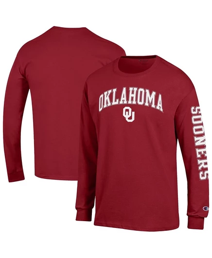 Мужская футболка Champion Oklahoma Sooners с длинным рукавом, красная