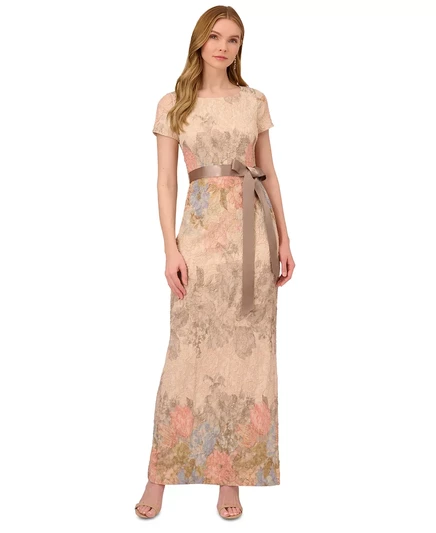  Женское платье-колонна с коротким рукавом и цветочным принтом blush floral