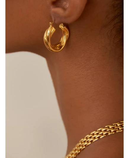 ОМА, БРЕНД Brenda Small Hoops gold tone