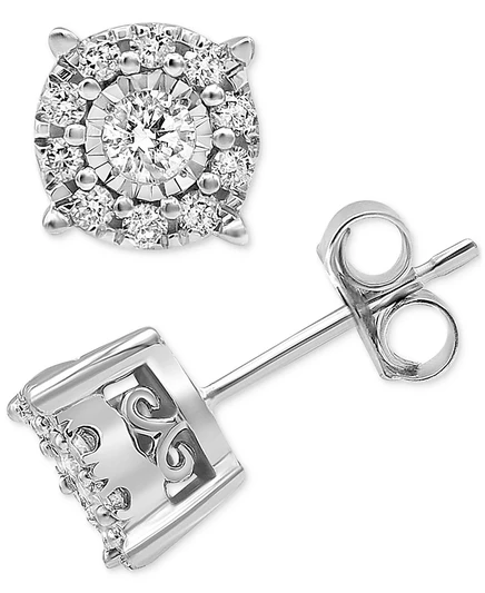 Серьги Macy's с бриллиантами 1/3 кт, 14k (бел./жёлт./роз.)