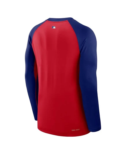 Мужская футболка с длинным рукавом Nike Red/Royal Texas Rangers Authentic Collection Game Time Raglan Performance red, royal