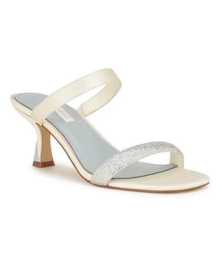 Женские свадебные босоножки на тонком каблуке Nine West Shimme цвета слоновой кости/кремовый