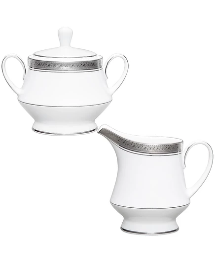 Сахарница и молочник Noritake Crestwood Platinum, белые