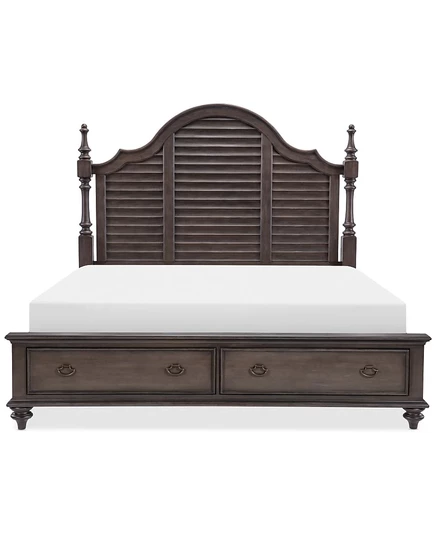 Кровать Macy's Mandeville Queen с ящиками, коричневая
