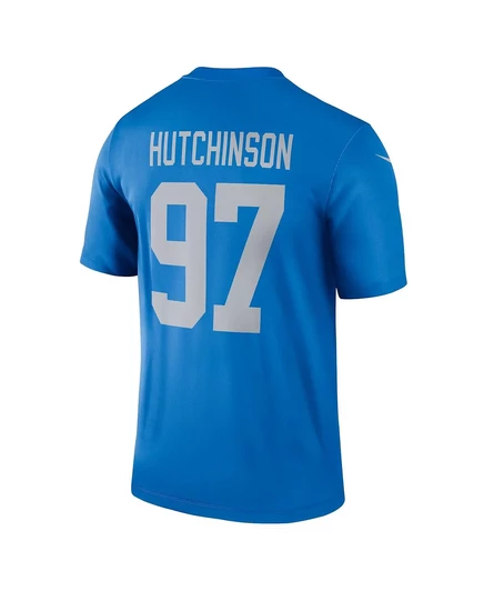 Мужская футболка Nike Aidan Hutchinson Blue Detroit Lions от альтернативной легенды Детройта. blue
