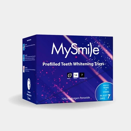 Набор ванночек для отбеливания зубов MySmile с предварительным наполнением, 12% перекись водорода, технология отбеливания зубов нежидким гелем, 7-кратные процедуры отбеливания фиолетовый