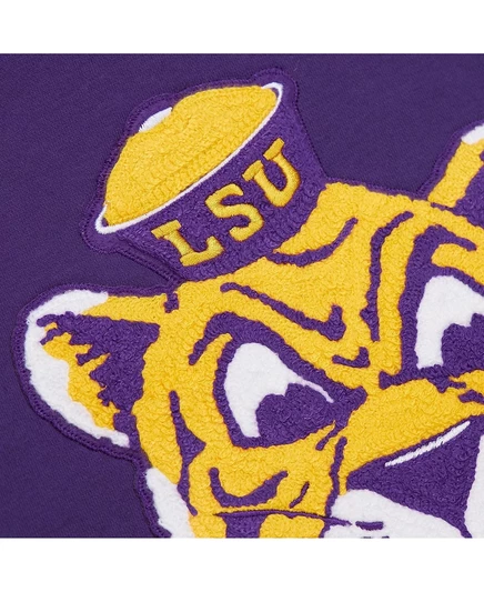 Мужская фиолетовая толстовка-пуловер из флиса Mitchell & Ness с капюшоном из флиса LSU Tigers purple