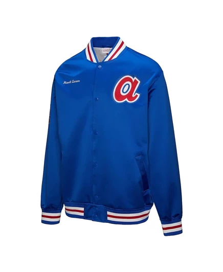 Мужская куртка Mitchell & Ness из коллекции Hank Aaron Royal Atlanta Braves Legends от Mitchell & Ness, атласная куртка на молнии royal