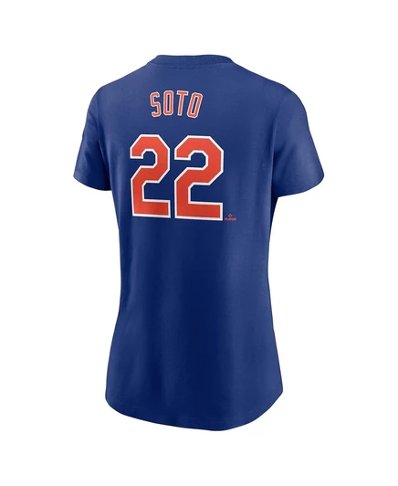 Женская футболка Nike Juan Soto Royal New York Metts с фирменным номером Fuse от Nike royal