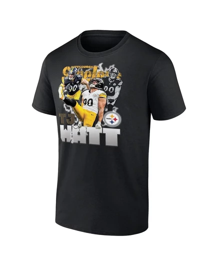Мужская футболка с изображением известного игрока Fanatics T.J. Watt Black Pittsburgh Steelers black