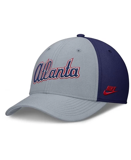 Мужская бейсболка nike atlanta braves, серо‑тёмно‑синяя