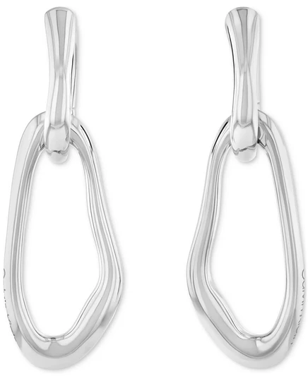 Серьги‑подвески Calvin Klein Statement Links, серебристые