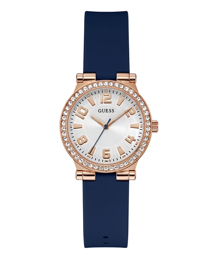 Женские часы Guess, 32 мм, силиконовый ремешок, синие