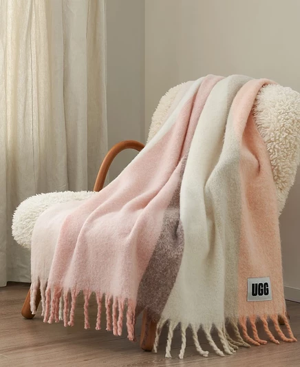 Накидка из искусственного мохера в полоску UGG® Calyx, 50 x 70 дюймов