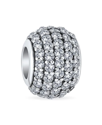 Шарм-бусина Bling Jewelry Sparkling Dome из серебра 925, серебристая