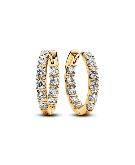 Женские серьги Pandora Row Eternity позолота 14k, 18 мм